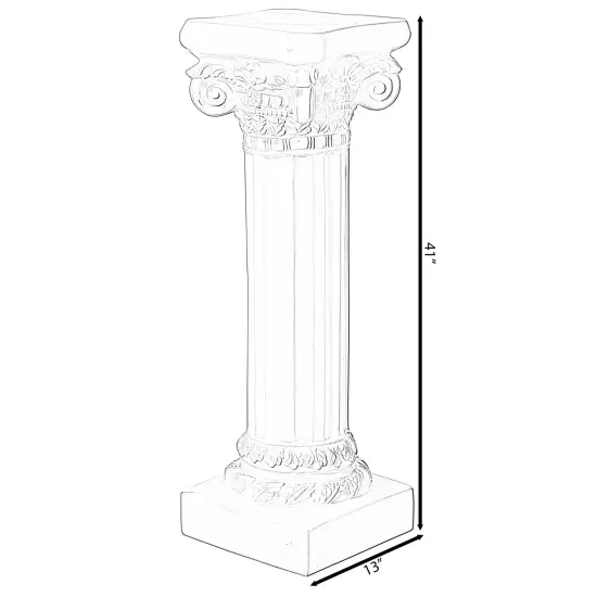 Decorative Fiberglass White Plinth Roman Style Column Ionic Piller Pedestal Vase Stand for Wedding or Party, Living Room, or Dining Room Decor - Photography Props - Sculpture Display - Greek-inspired Luxury Decor Piece with Ornate Accents {6}