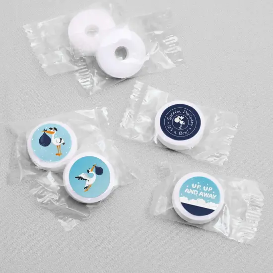 Big Dot of Happiness Boy Special Delivery - Blue It's A Boy Stork Round Candy Sticker Favors - Labels Fits Chocolate Candy (1 sheet of 108) {4}