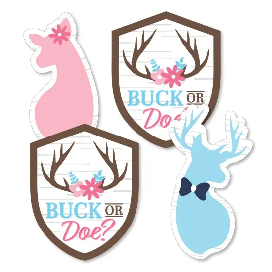 Big Dot of Happiness Buck or Doe - Badge, Buck, and Doe Decorations DIY Hunting Gender Reveal Party Essentials - Set of 20 {3}