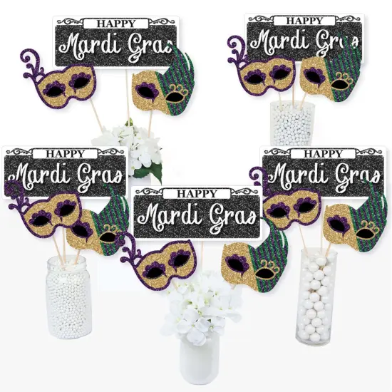 Big Dot of Happiness Mardi Gras - Masquerade Party Centerpiece Sticks - Table Toppers - Set of 15 {3}