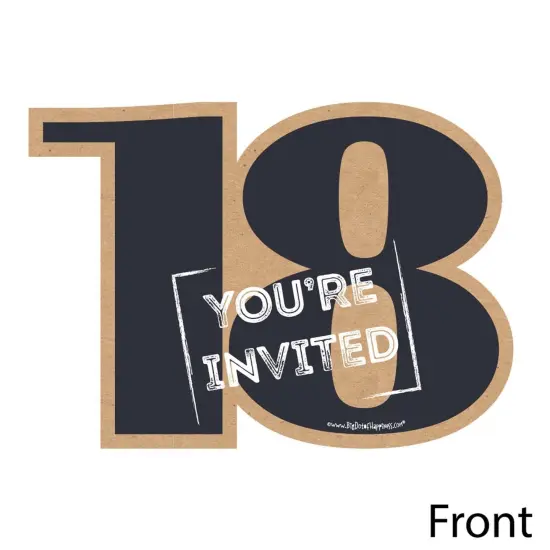 Big Dot of Happiness 18th Milestone Birthday - Shaped Fill-In Invitations - Birthday Party Invitation Cards with Envelopes - Set of 12 {3}