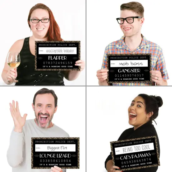 Big Dot of Happiness Roaring 20's - Party Mug Shots - Photo Booth Props 1920s Art Deco Jazz Party Mugshot Signs - 20 Count {4}