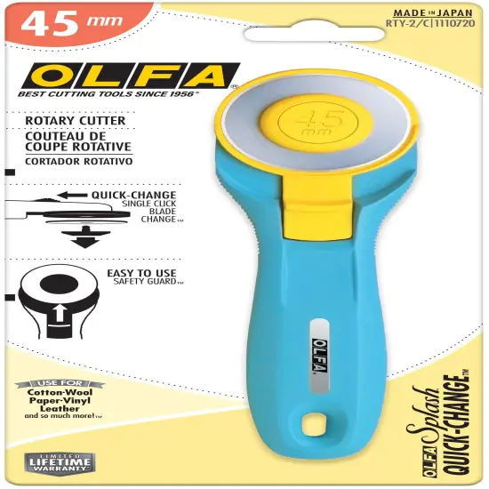 OLFA Quick-Change Rotary Cutter 45mm-Aqua {1}