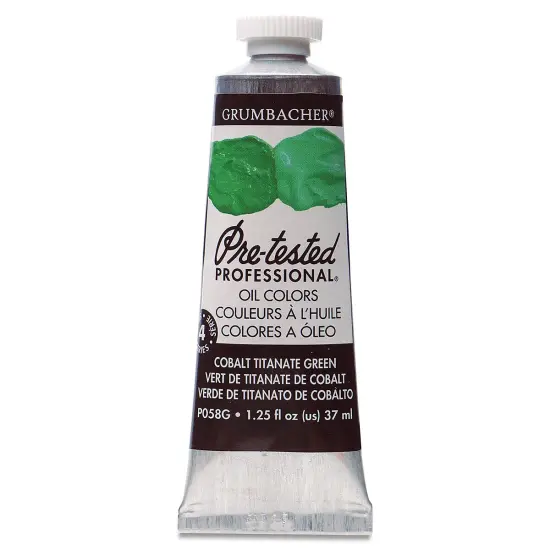 Grumbacher Pre-Tested Artists' Oil Color - Cobalt Titanate Green, 1.25 oz tube {2}
