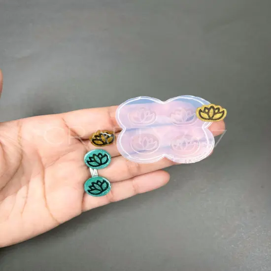 Lotus Stud Earring Silicone Mold (A12) {3}