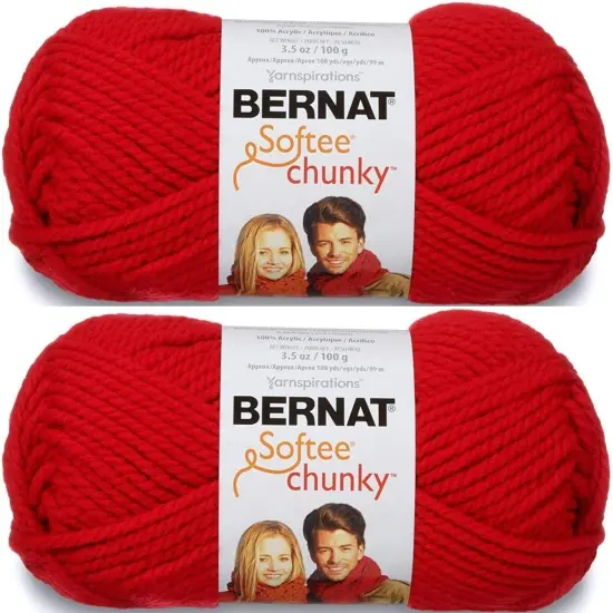 (Pack of 2) Bernat Softee Chunky Yarn-Berry Red {1}