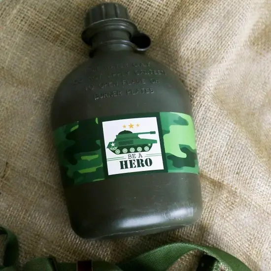 Big Dot of Happiness Camo Hero - Army Military Camouflage Party Water Bottle Sticker Labels - Set of 20 {7}