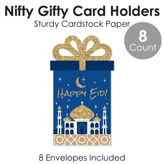 Big Dot of Happiness Eid Mubarak Money and Gift Card Sleeves - Ramadan Party - Happy Eid Nifty Gifty Card Holders - Set of 8 {6}
