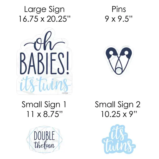 Big Dot of Happiness It's Twin Boys - Yard Sign and Outdoor Lawn Decorations - Blue Twins Baby Shower Yard Signs - Set of 8 {7}