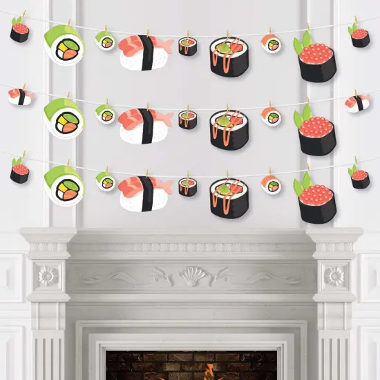 Big Dot of Happiness Let's Roll - Sushi - Japanese Party DIY Decorations - Clothespin Garland Banner - 44 Pieces {4}