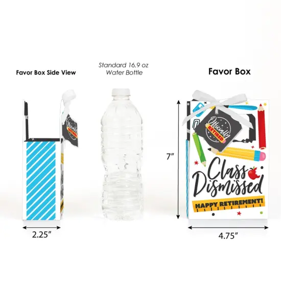 Big Dot of Happiness Teacher Retirement - Happy Retirement Party Favor Boxes - Set of 12 {3}