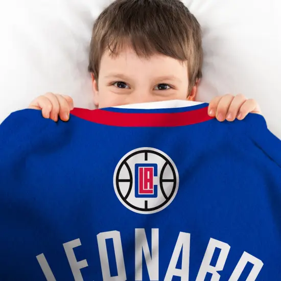 Sleep Squad Los Angeles Clippers Kawhi Leonard 60” x 80” Raschel Plush Jersey Basketball Blanket {3}