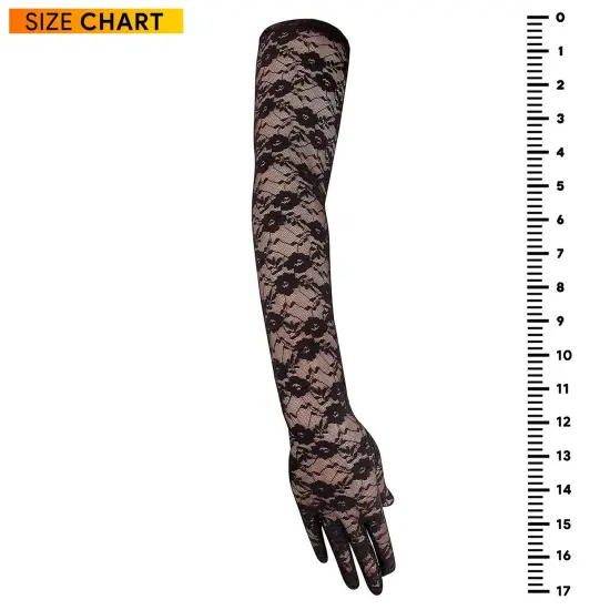 Elegant Lace Elbow Gloves - 1920s Fashion Opera Length Tea Party Black Wedding Gloves {6}