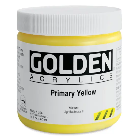 Golden Heavy Body Artist Acrylics - Primary Yellow, 16 oz jar {1}