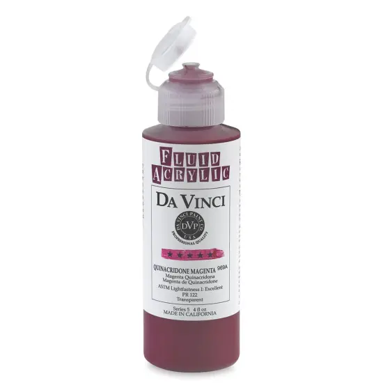 Da Vinci Fluid Acrylics - Quinacridone Magenta, 4 oz bottle {1}