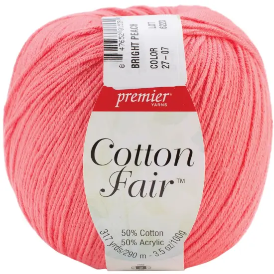 Multipack of 6 - Premier Yarns Cotton Fair Solid Yarn-Bright Peach {2}