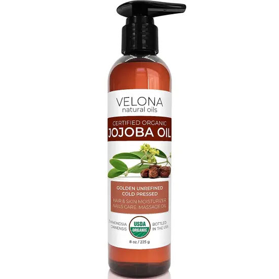 Velona Jojoba Oil USDA Certified Organic - 8 oz | 100% Pure and Natural Carrier Oil| Golden, Unrefined, Cold Pressed, Hexane Free | Moisturizing Face, Hair, Body, Skin Care, Stretch Marks, Cuticles | Use Today - Enjoy Results {5}