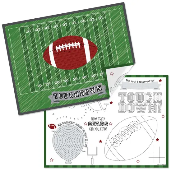 Big Dot of Happiness End Zone - Football - Paper Birthday Party Coloring Sheets - Activity Placemats - Set of 16 {1}