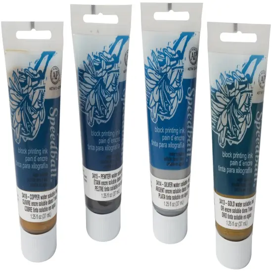 Speedball Block Ink Set 4/Pkg-Metallic Set {2}