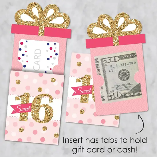 Big Dot of Happiness Sweet 16 - 16th Birthday Party Money and Gift Card Sleeves - Nifty Gifty Card Holders - Set of 8 {4}