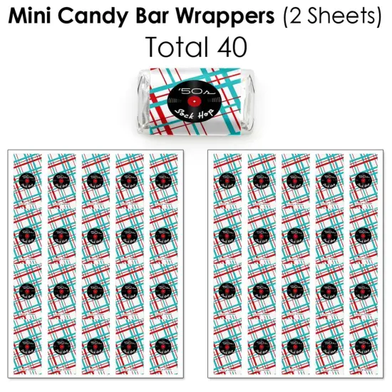 Big Dot of Happiness 50's Sock Hop - 1950s Rock N Roll Party Candy Favor Sticker Kit - 304 Pieces {4}