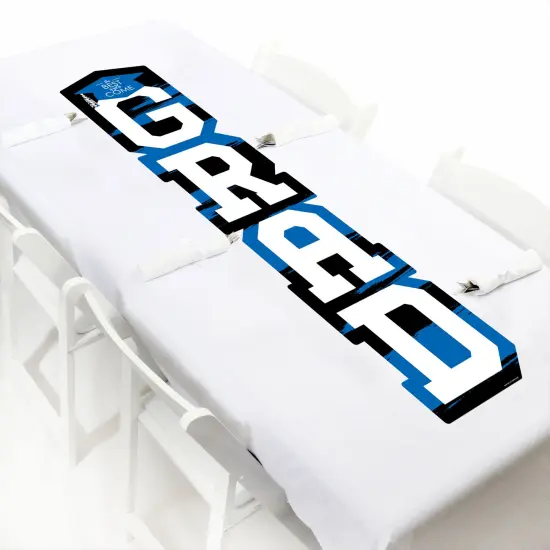 Big Dot of Happiness Blue Graduation Banner - Vertical Shaped Banner Decorations {7}