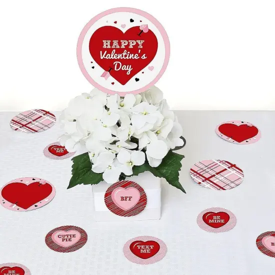 Big Dot of Happiness Conversation Hearts - Valentine's Day Giant Circle Confetti - Party Decorations - Large Confetti 27 Count {7}
