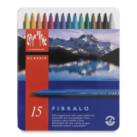 Caran d'Ache Fibralo Marker Set - Assorted Colors, Set of 15 {1}
