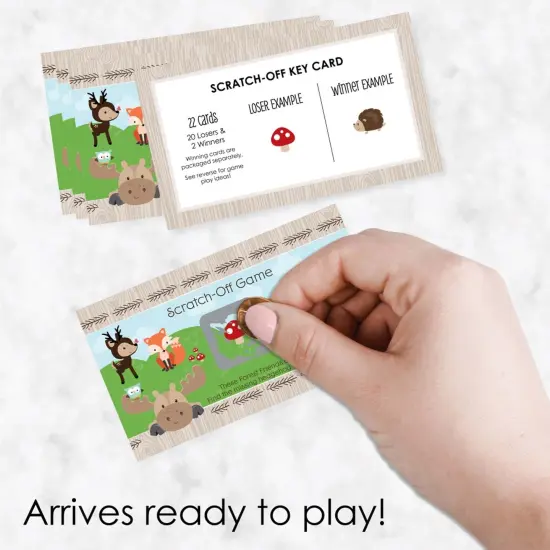 Big Dot of Happiness Woodland Creatures - Baby Shower or Birthday Party Game Scratch Off Cards - 22 Count {3}
