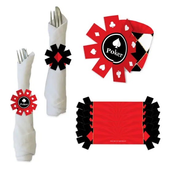 Big Dot of Happiness Las Vegas - Casino Party Paper Napkin Holder - Napkin Rings - Set of 24 {1}