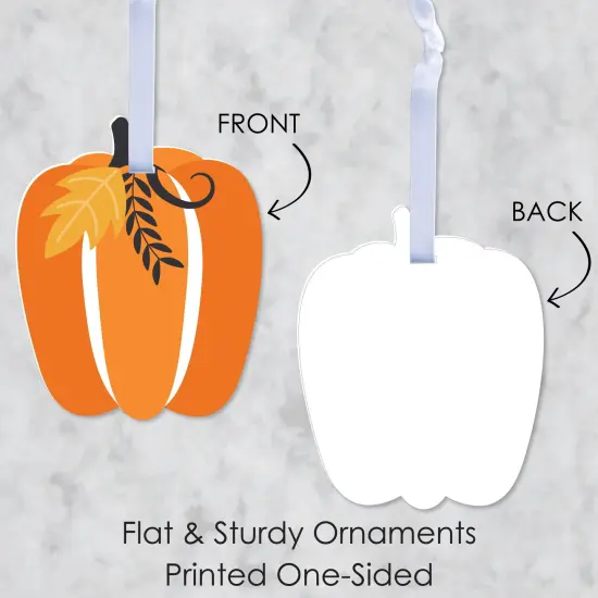 Big Dot of Happiness Fall Pumpkin - Halloween or Thanksgiving Decorations - Tree Ornaments - Set of 12 {7}