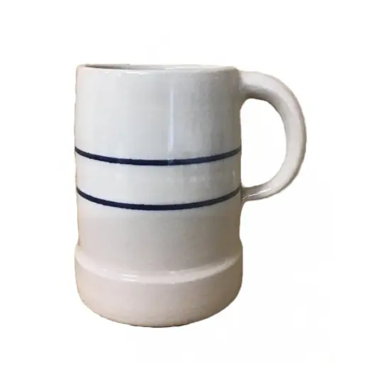 Martinez Pottery Heritage Blue Stripe Handmade Stoneware Large Stein Mug, 36 fluid ounces {1}