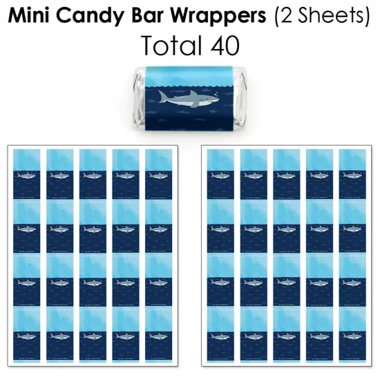 Big Dot of Happiness Shark Zone - Jawsome Party or Birthday Party Candy Favor Sticker Kit - 304 Pieces {4}