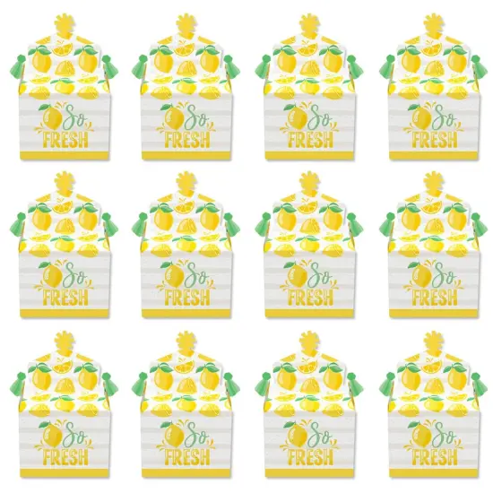 Big Dot of Happiness So Fresh - Lemon - Treat Box Party Favors - Citrus Lemonade Party Goodie Gable Boxes - Set of 12 {6}