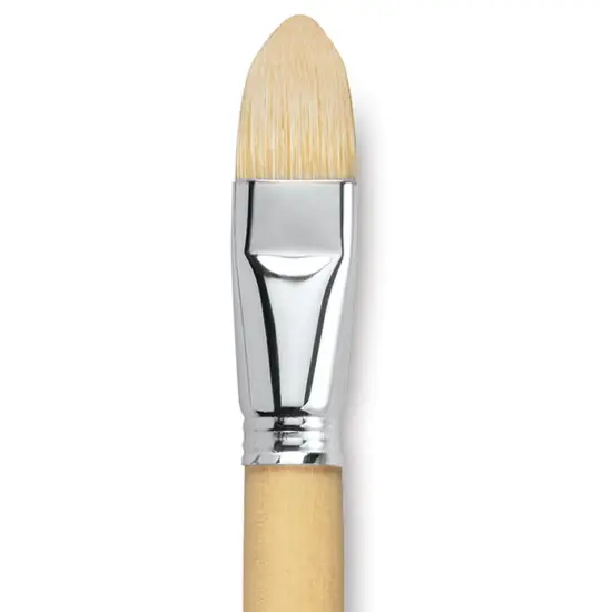 Escoda Clasico Chungking White Bristle Brush - Short Filbert, Long Handle, Size 24 {1}