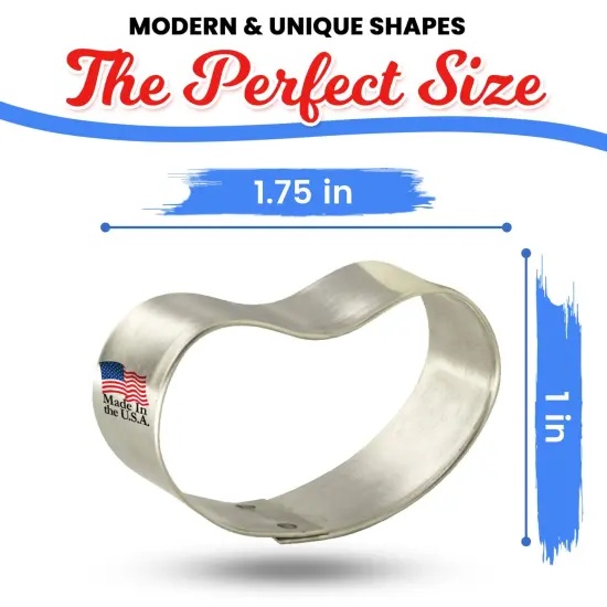 Cookiecutter.com Mini Jelly Bean Cookie Cutter 1.75 in, Tin Plate Steel, Handmade in USA {2}