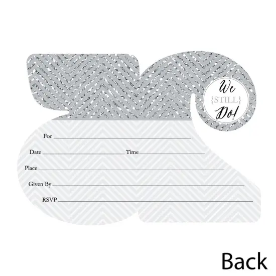 Big Dot of Happiness We Still Do - 25th Wedding Anniversary - Shaped Fill-in Invites - Anniversary Party Invitation Cards with Envelopes - Set of 12 {6}