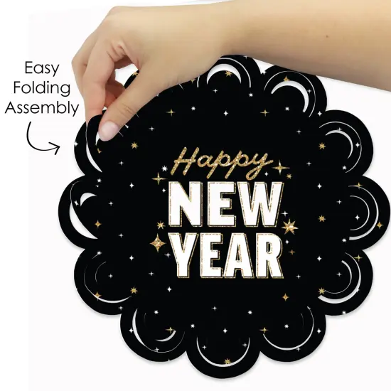 Big Dot of Happiness Hello New Year - NYE Party Round Table Decorations - Paper Chargers - Place Setting For 12 {6}