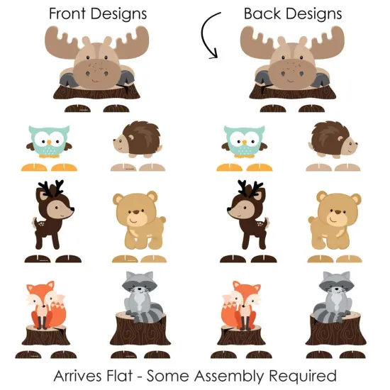 Big Dot of Happiness Woodland Creatures - Baby Shower or Birthday Party Centerpiece Table Decorations - Tabletop Standups - 7 Pieces {7}