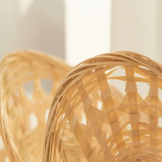 Set of 5 Natural Bamboo Oval Storage Bread Basket Storage Display Trays {6}