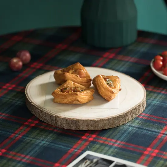 Home Decor Natural Wooden Bark Slice Tray Large Rustic Table Charger Centerpiece, Set of 4 {4}