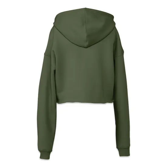 Bella + Canvas Cropped Fleece Hoodie - Military Green, Size Small {1}