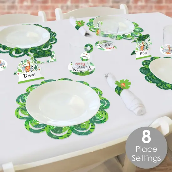 Big Dot of Happiness Jungle Party Animals Zoo Animal Birthday Party & Baby Shower Paper Charger & Table Decorations Chargerific Kit Setting for 8 {3}
