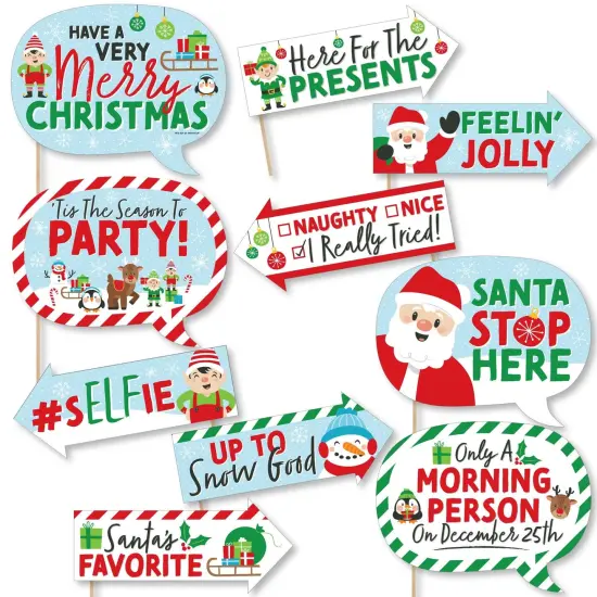 Big Dot of Happiness Funny Very Merry Christmas - Holiday Santa Claus Party Photo Booth Props Kit - 10 Piece {1}