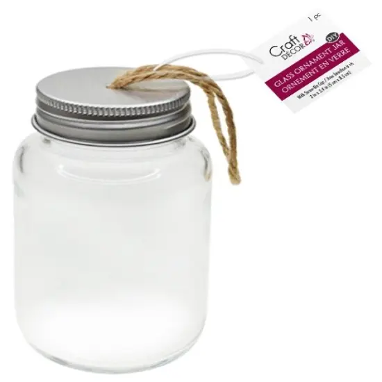 Craft Decor DIY Glass Ornament Jar W/Aluminum Cap 2"x3.35"-Empty {1}