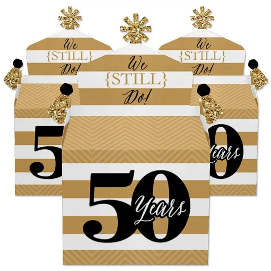 Big Dot of Happiness We Still Do - 50th Wedding Anniversary - Treat Box Party Favors - Anniversary Party Goodie Gable Boxes - Set of 12 {3}