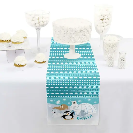 Big Dot of Happiness Arctic Polar Animals - Petite Winter Baby Shower or Birthday Party Paper Table Runner - 12 x 60 inches {3}