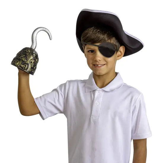 Pirate Captain Gold Hook - Toy Pirates Costume Accessories Plastic Sleeve Dress Up Prop for Adults and Kids {2}