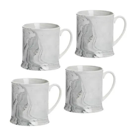 Agate Ware Swirl Design Stoneware Mug Set of 4 16 oz {1}