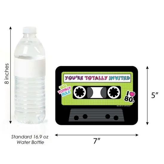 Big Dot of Happiness 80's Retro - Shaped Fill-in Invitations - Totally 1980s Party Invitation Cards with Envelopes - Set of 12 {6}